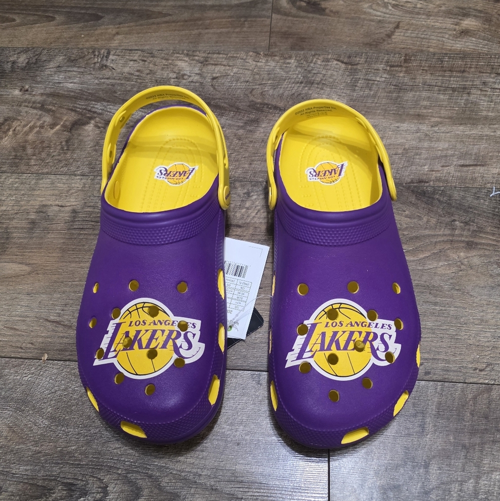 Crocs LA Lakers Sandals Men Size 11 - Picture 6 of 13